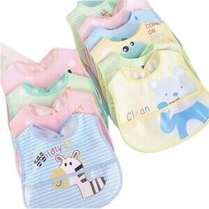 New five random cotton waterproof baby bibs age 1-3